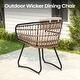preview thumbnail 7 of 17, 9PC Patio Outdoor Aluminum Dining Table Sets with Umbrella Hole with Rattan Chair