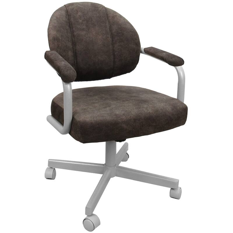 Swivel Tilt Kitchen Chair with Wheels M-70 Casters - N/A - Outlier Ash - White