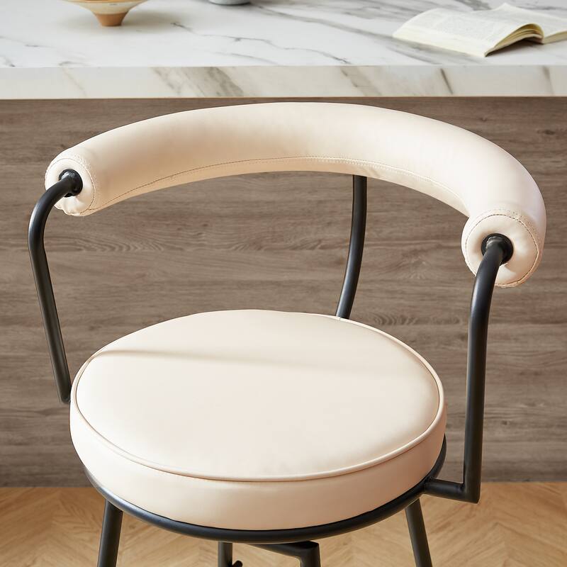 Art Leon Faux Leather Upholstery Swivel Barstool