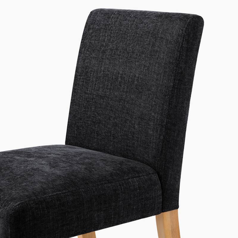 Linen Upholstered Solid Wood Dining Chair (Set of 2)