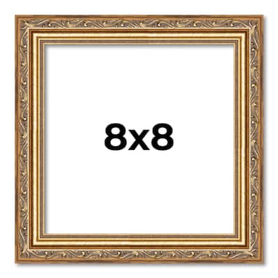 8x8 Frame Red Solid Wood Picture Frame Width 1.75 Inches | Interior Frame Depth 1 13/16 Inches