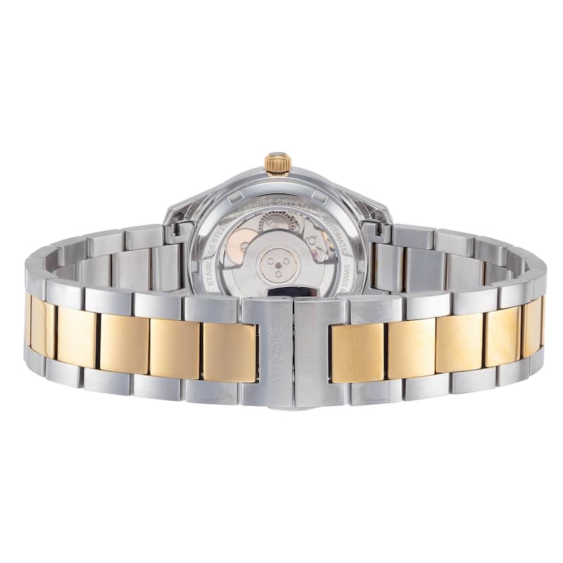 Versace Women's Greca 35mm Green Dial Stainless Steel Automatic Watch - Two-Tone - One Size