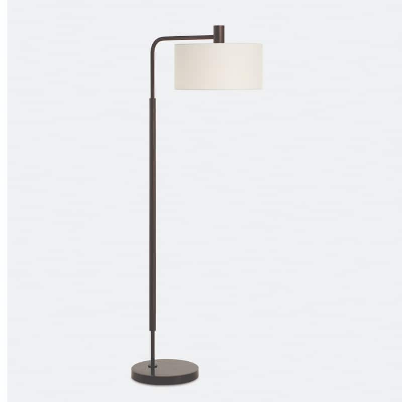 Curved Floor Lamp with Drum Shade - 66" - Satin Black