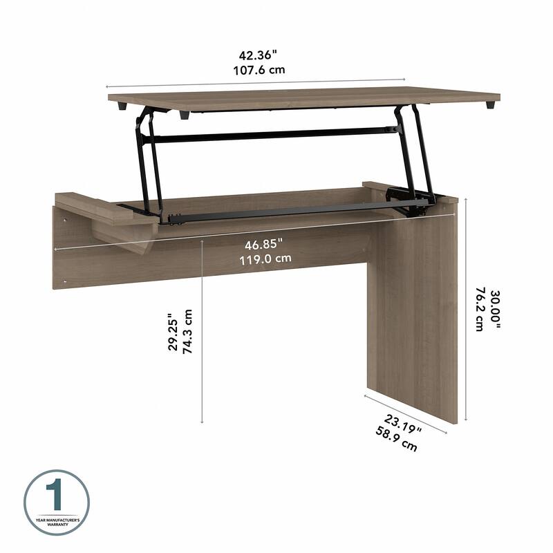 Cabot 3 Position Sit to Stand Desk Return by Bush Furniture