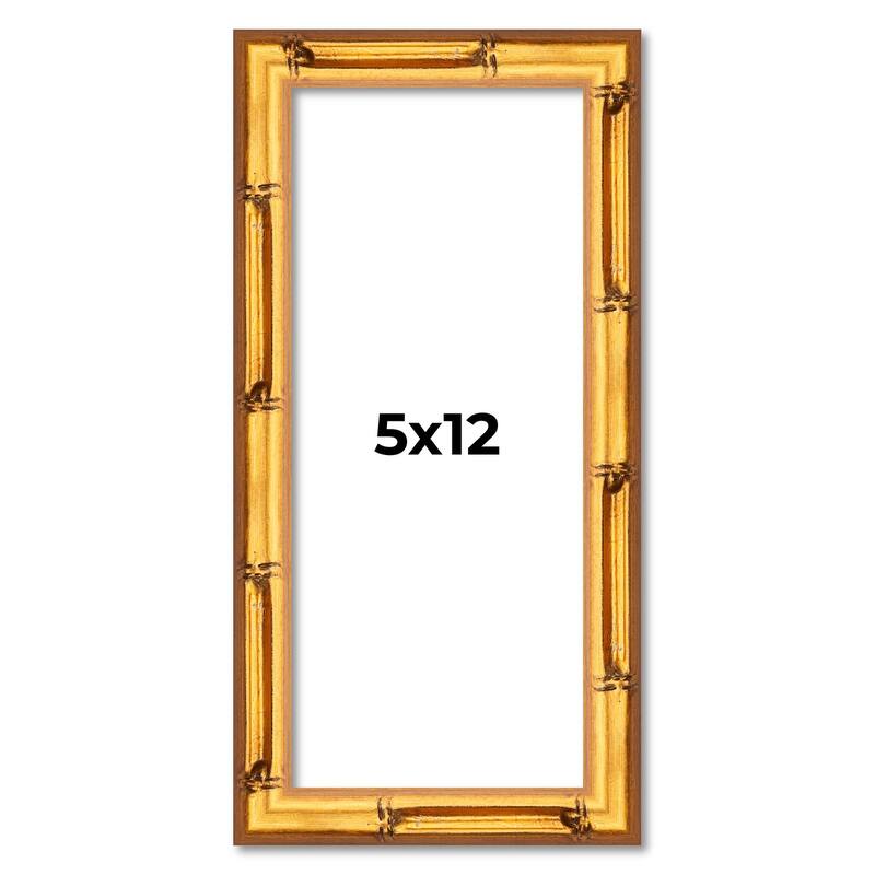 5x12 Frame Gold Bamboo Picture Frame Modern Photo Frame Includes UV Acrylic Shatter Guard Front Acid Free Foam Backing Board
