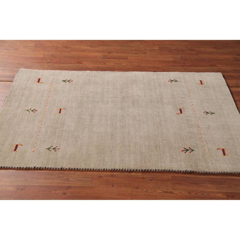 Tribal Gabbeh Indian Foyer Rug Handmade Modern Wool Carpet - 3'0" x 4'9"
