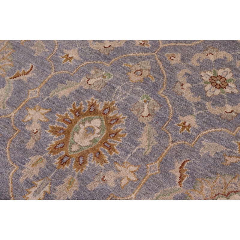 Bohemian Ziegler Anabel Gray Beige Hand-Knotted Wool Rug - 9'9'' x 13'7''