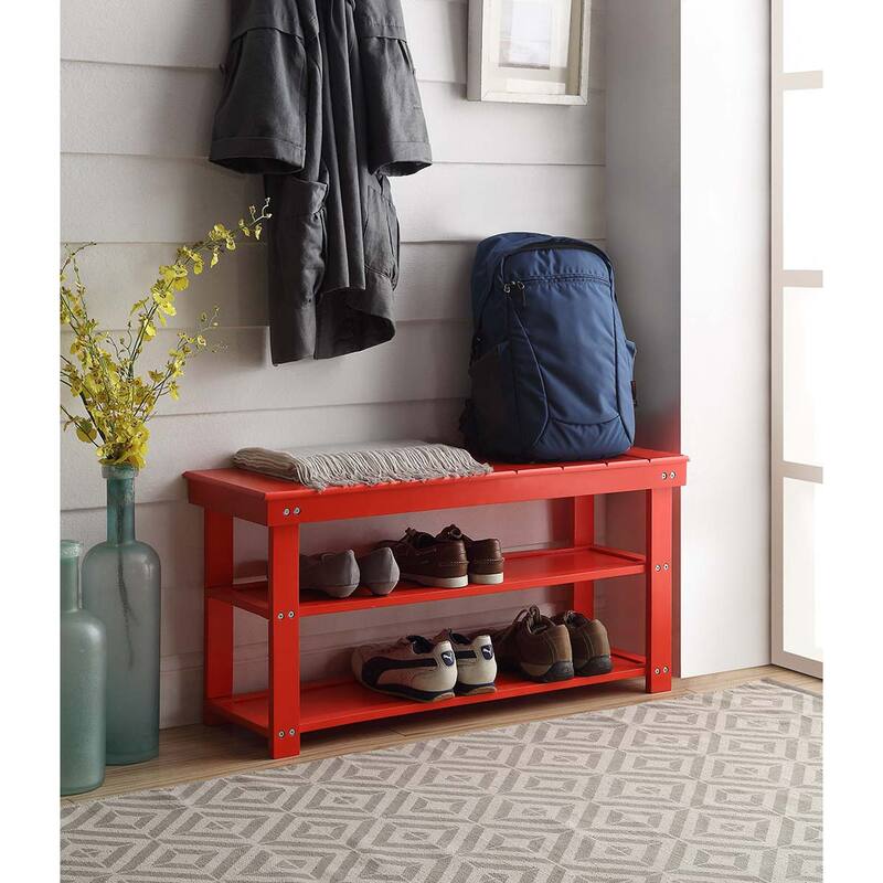 Copper Grove Cranesbill Mudroom Shoe Storage Bench - Red