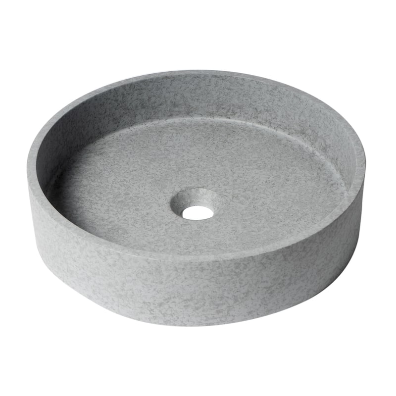 ALFI brand 17" Round Solid Concrete Gray Matte Above Mount Bathroom Sink