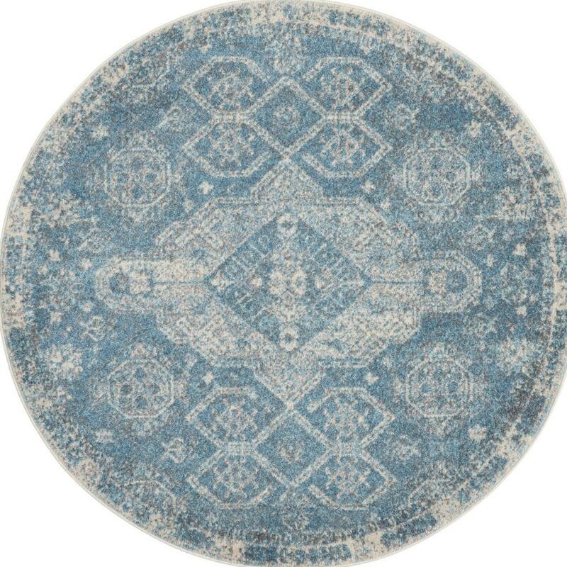 Power Loomed Distressed Geometric Stain Resistant Durable Area Rug - 63' X '63' X '0.5