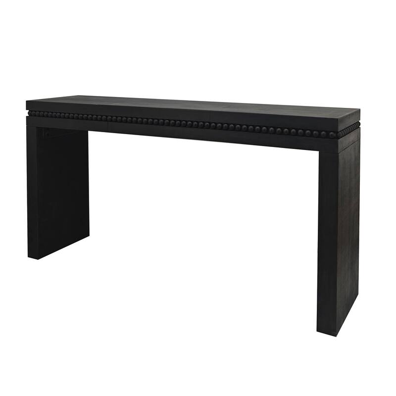 Convenience Concepts Natural Wood Console Table/Desk with Real Wood Beads Decoration