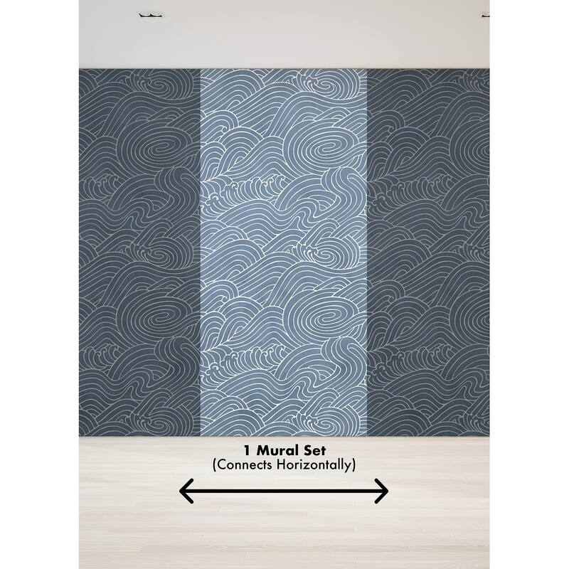 REMIX Walls by Katie Hunt Waves Ocean Blue Wall Mural