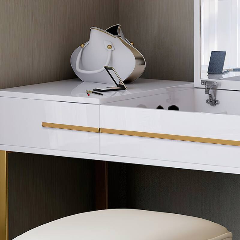 Modern Dresser with Storage and Flip Mirror 4 Drawer Writing Desk