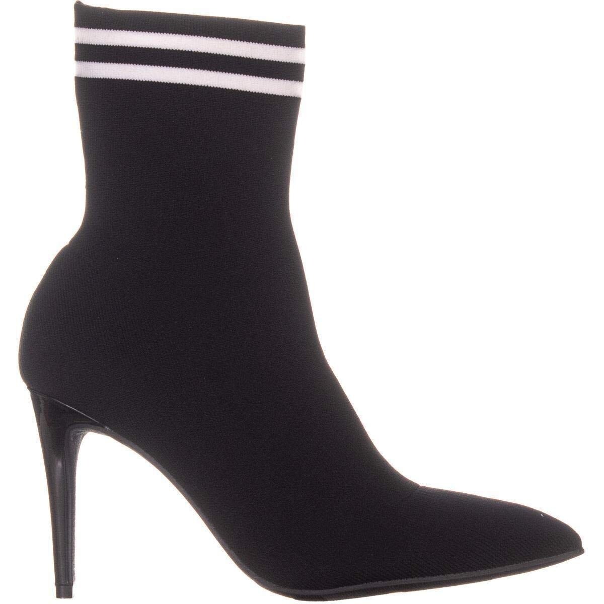 black pointed toe sock boots