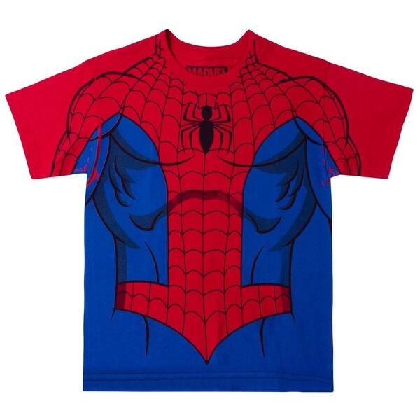 spiderman dress shirt Marvel Spider-Man Men's Hawaiian Short Sleeve Button Down Shirt Spider Man Crimson, Size: Medium, Red