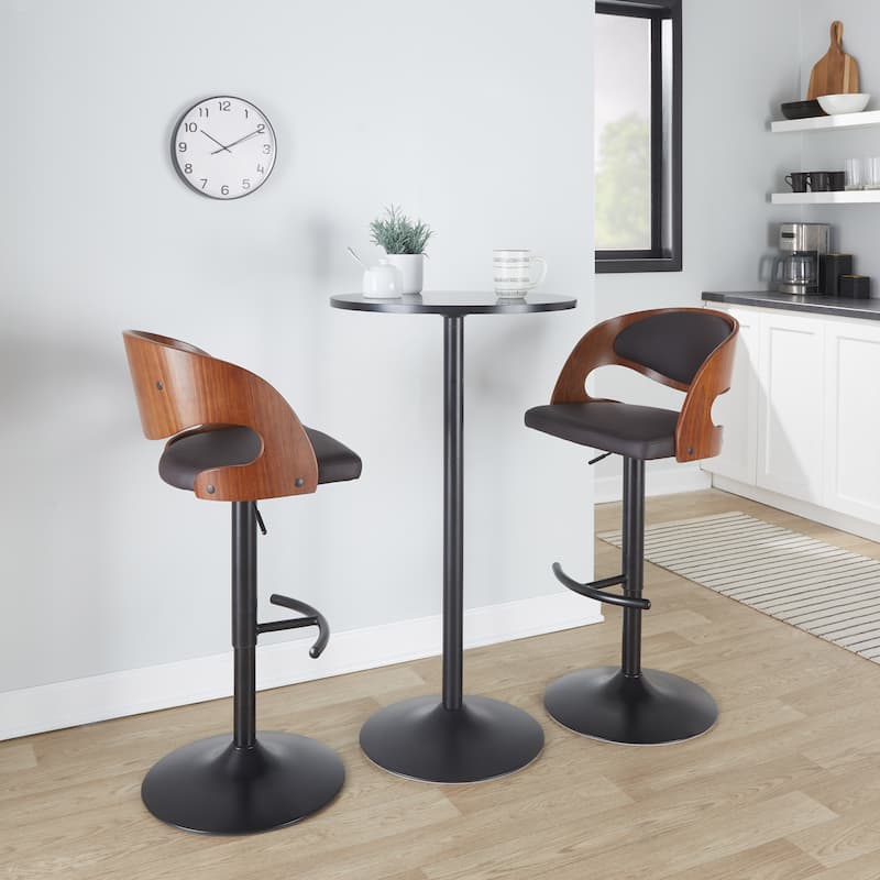 Carson Carrington Visby Adjustable Bar Stool with Rounded T Footrest (Set of 2)