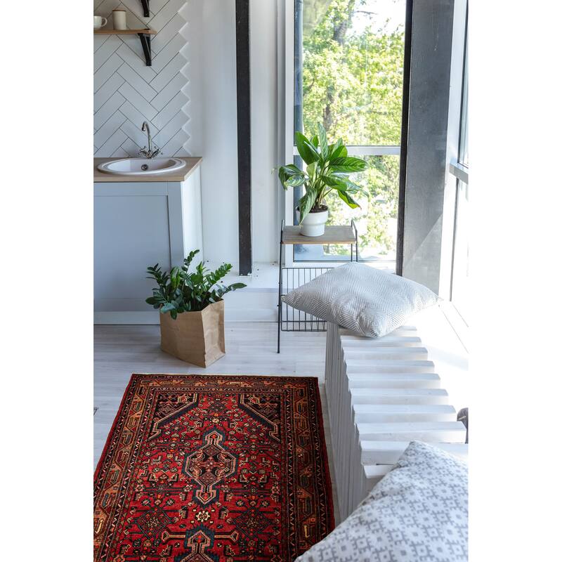 ECARPETGALLERY Hand-knotted Anadol Red Wool Rug - 3'9 x 10'2