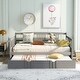 preview thumbnail 1 of 7, Gray Modern Simple Full Size Wood Daybed w/ Twin Size Trundle Bunk Bed Frame for Kids, Teens No Box Spring Needed, Easy Assembly Gray
