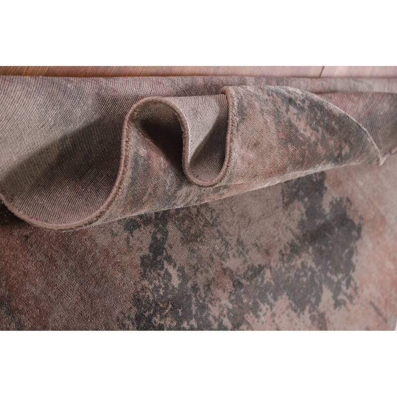 All-Over Abstract Indian Modern Rug Hand-Knotted Wool Carpet - 4'10"x 6'11"