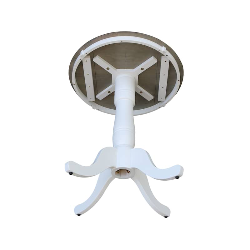 30" Round Top Pedestal Table - White/Heather Gray - N/A
