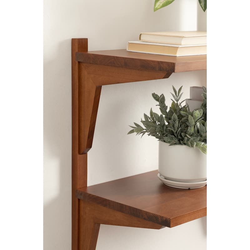 Kate and Laurel Meridien Mid-Century Wall Shelves