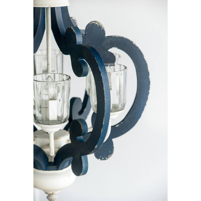 Wood Chandelier 6-Light Farmhouse Pendant Lighting Hanging Light Fixture for Kitchen Living Dining Room, Bulb Not Included