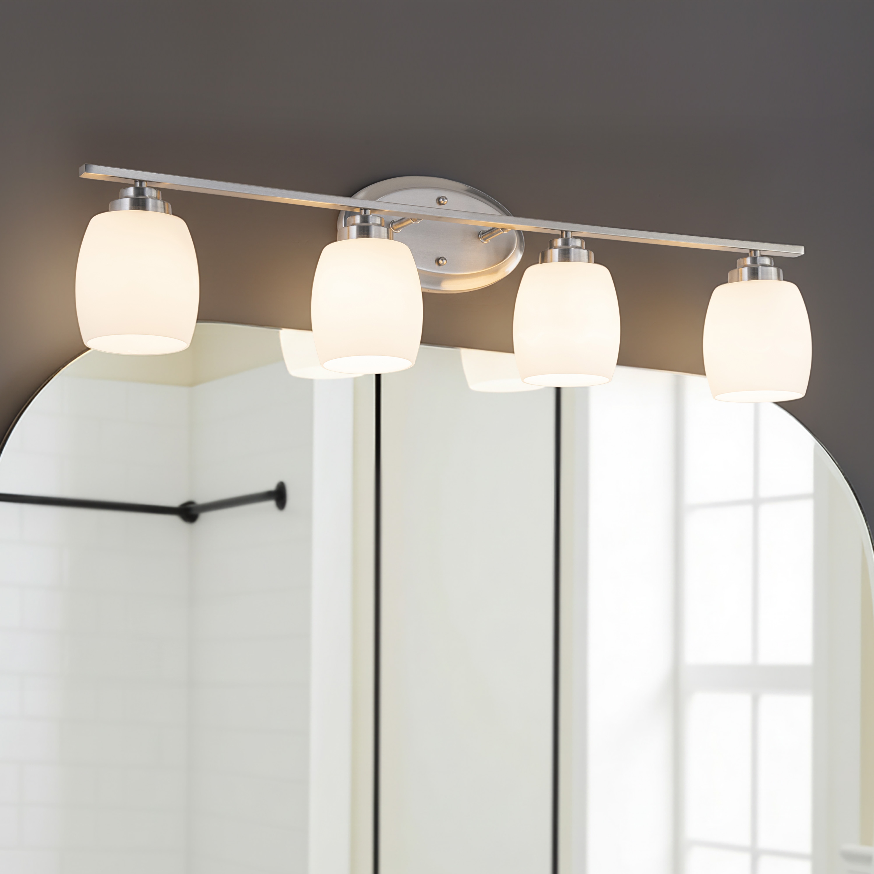 C Cattleya Vanity Light Indoor Wall Sconce Light with White Opal Glass