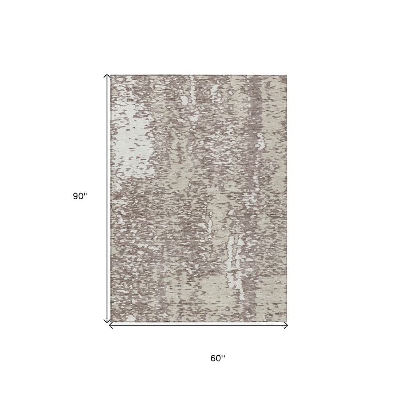 HomeRoots Abstract Transitional Rectangle Outdoor Rug