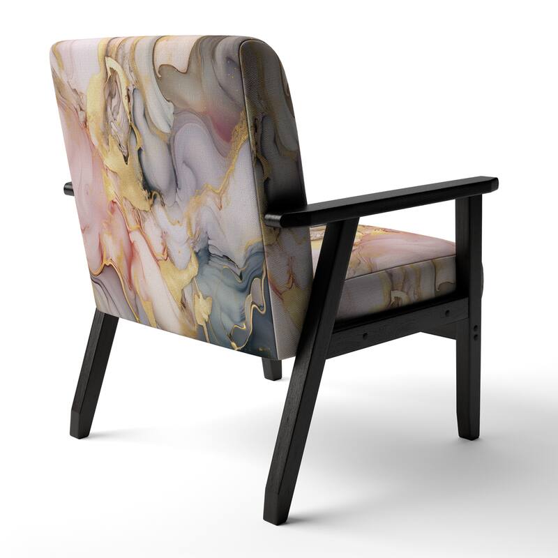 Designart "Segment Layers of Marbled Rock" Upholstered Fractals Accent Chair and Arm Chair