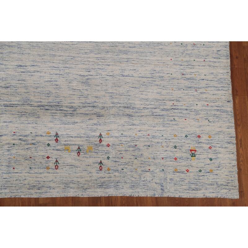 Gabbeh Indian Area Rug Hand-Knotted Wool Carpet - 9'0"x 11'8"