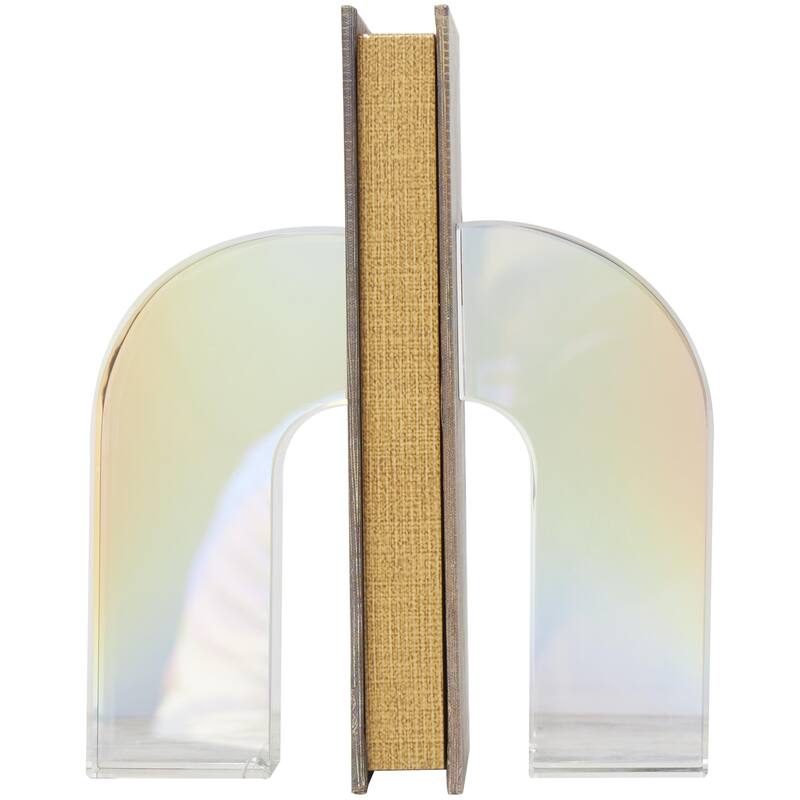 Crystal Geometric Arched Bookends - Set of 2 Clear - Roche River Decor