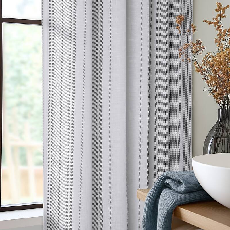 Exclusive Fabrics Blossom Printed Shower Curtains with Hooks Included, 71 Inches Long (1 Panel)