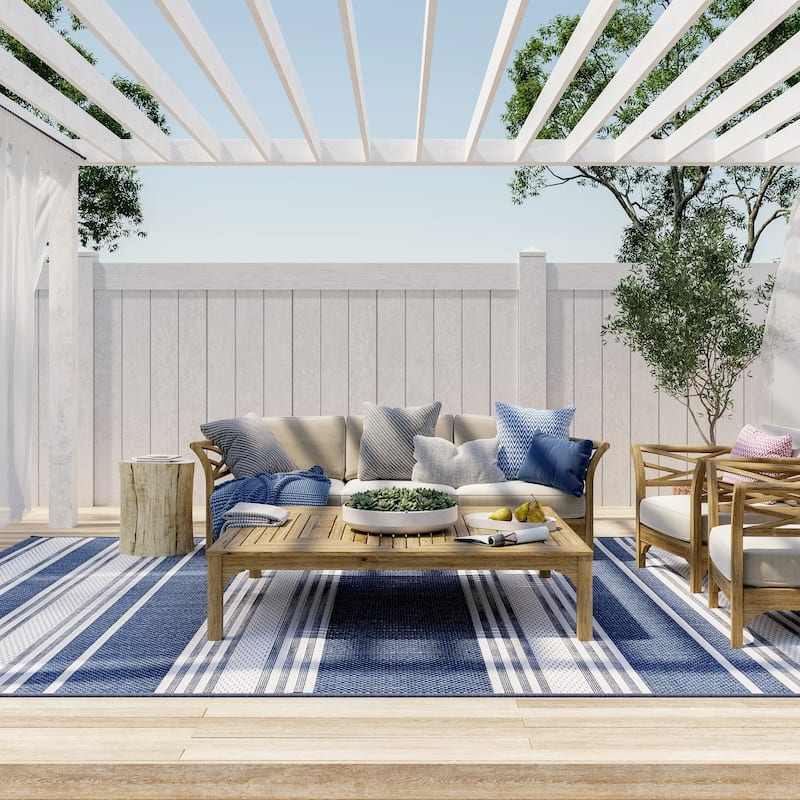 Nuloom Romy Striped Indoor/Outdoor Area Rug - 2' x 3' - Navy