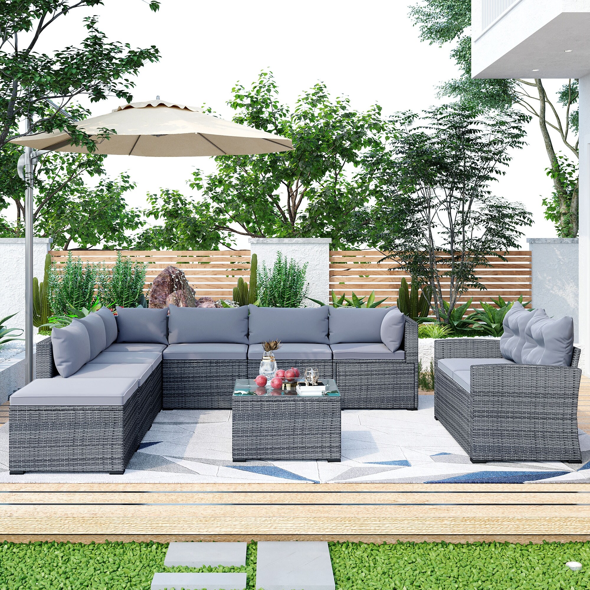 Assembled rattan sofa sets store