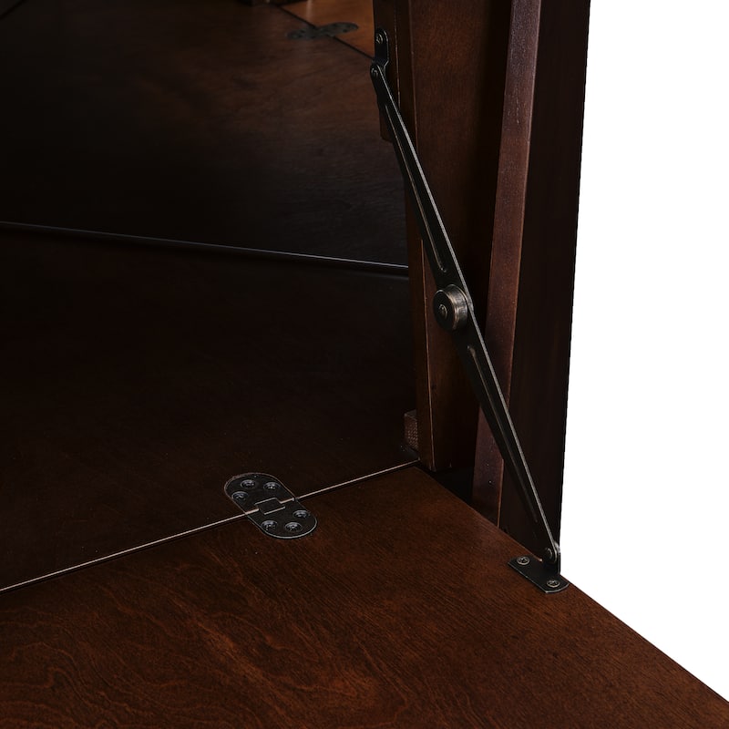 SEI Furniture Haramsoya Dark Tobacco Geometric Corner Bar Cabinet