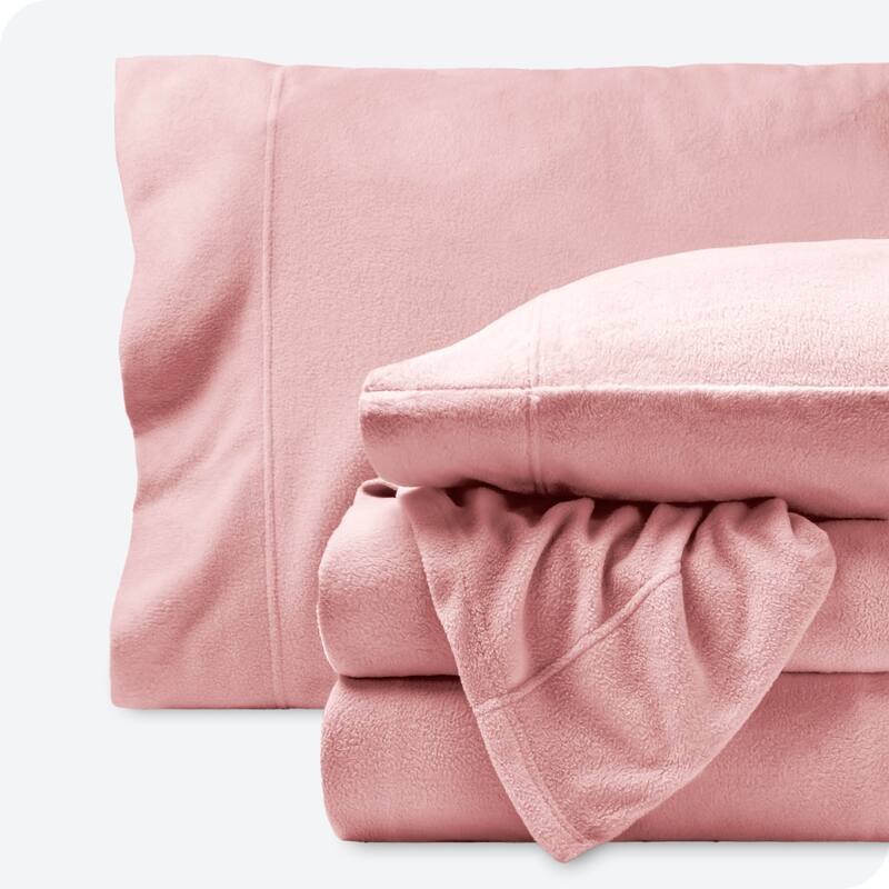 Bare Home Polar Fleece Deep Pocket Sheet Set - Light Pink - Full