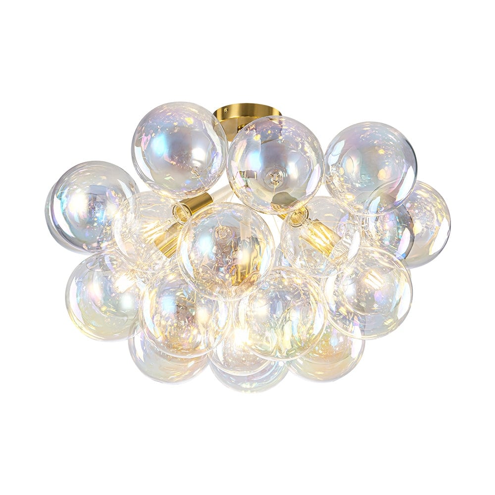 Modern Pearlescent Bubble Glass Semi Flush Mount Light 24.8 in