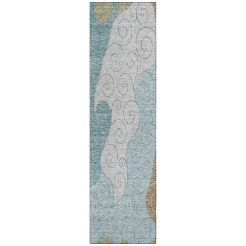Machine Washable Indoor/ Outdoor Swirly Chantille Rug