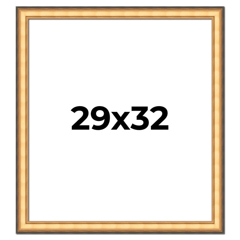29x32 Frame Gold Plein Aire Solid Wood Picture Frame Width 2 Inches |