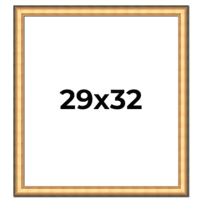 29x32 Frame Gold Plein Aire Solid Wood Picture Frame Width 2 Inches |