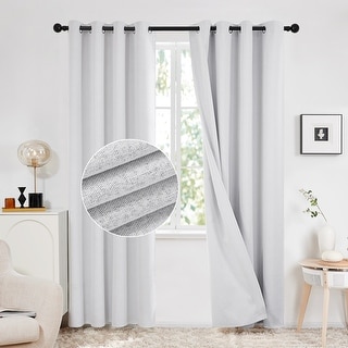 Deconovo Linen Blackout Curtains and Drapes for Bedroom 2 Panels
