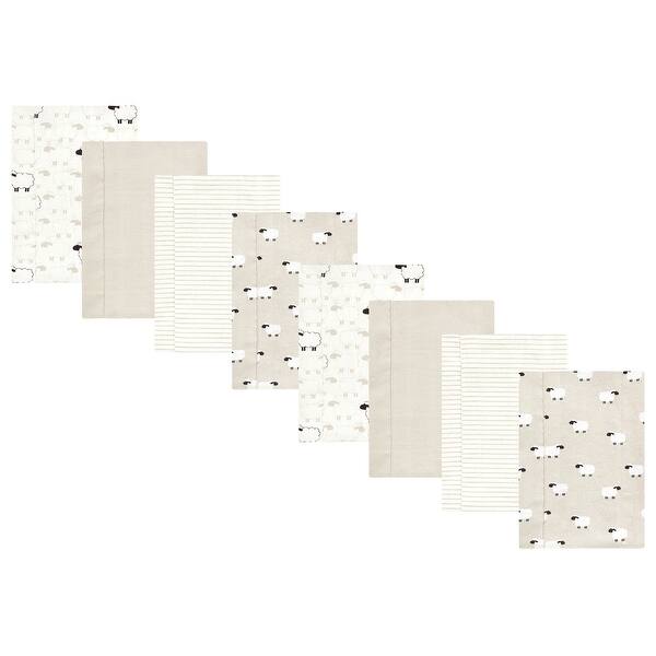 slide 1 of 1, Hudson Baby Boys and Girls Cotton Poly Flannel Burp Cloths 8-Pack, Taupe Sheep, One Size - Taupe Sheep 8-Pack - One Size One Size - Taupe Sheep 8-Pack