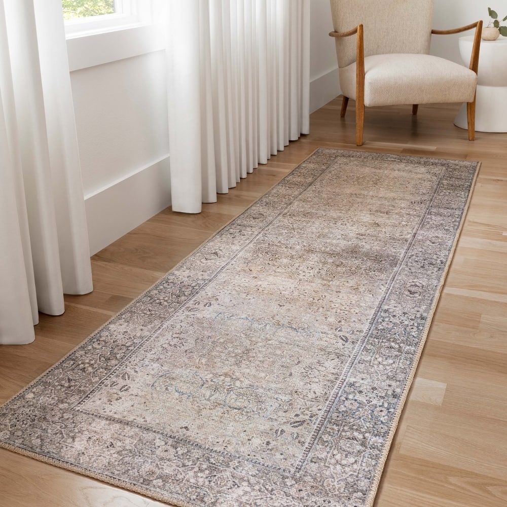 Alexander Home Sophia Printed Vintage Botanical Area Rug