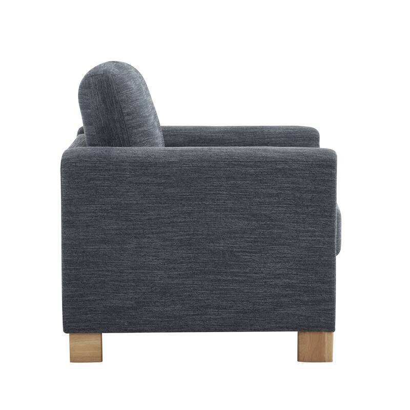 Roomfitters Upholstered Armchair with Wood Frame, Modern Fabric Lounge Accent Chair