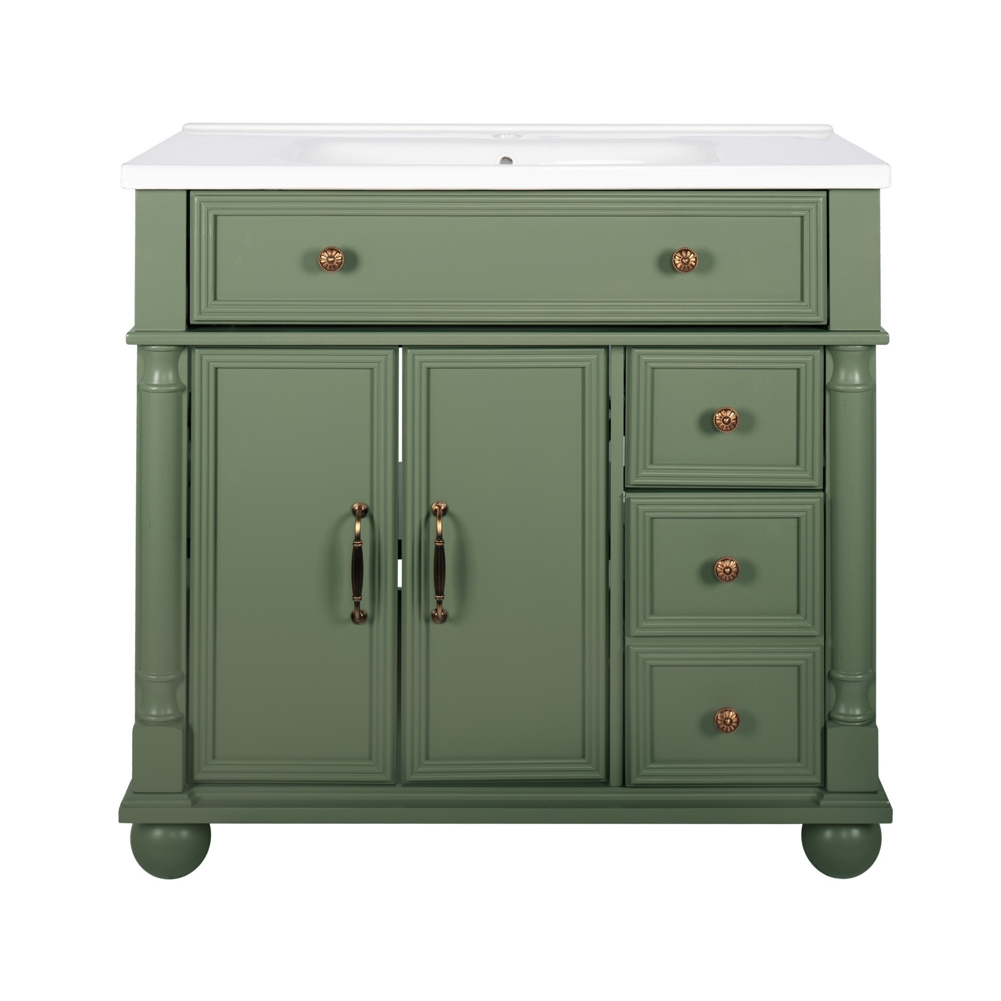 36-inch Mid-Century Modern Bathroom Vanity with Sink Combination