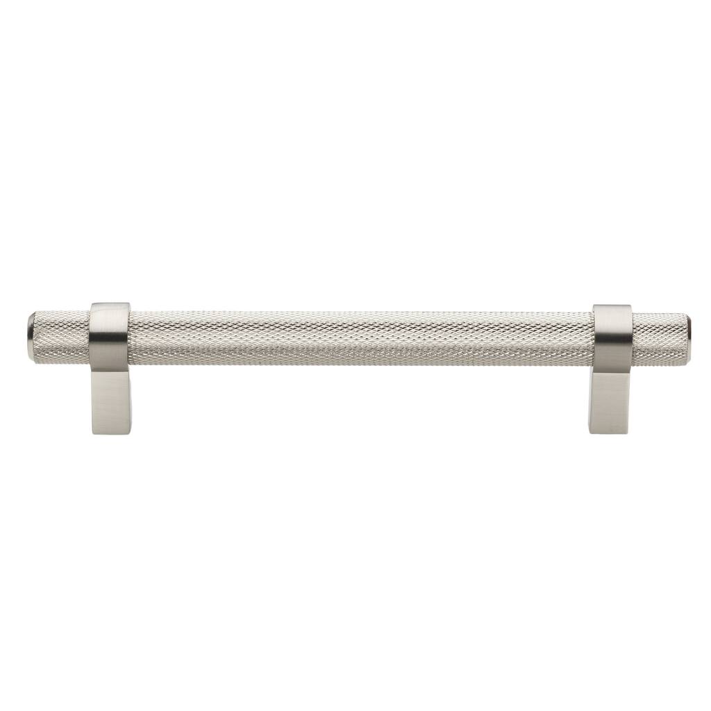 5 in Screw Center Knurled Euro Solid Steel Bar Pull (Pack of 10) - Satin Nickel