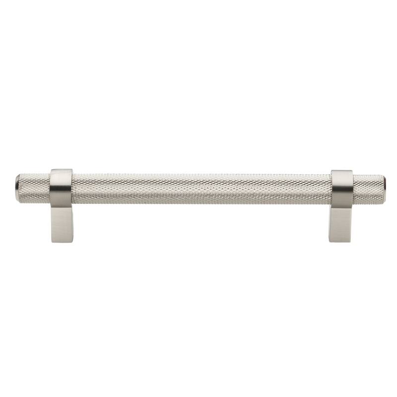 5 in Screw Center Knurled Euro Solid Steel Bar Pull (Pack of 5) - Satin Nickel