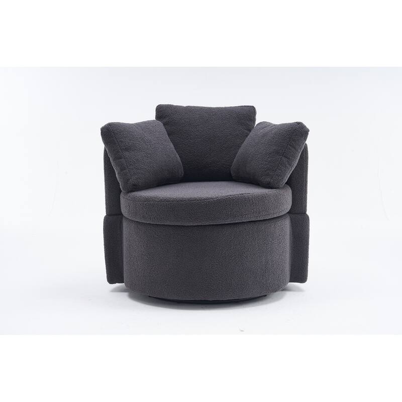 Teddy Fabric Swivel And Storage Chair