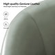 preview thumbnail 19 of 49, HULALA HOME Althea Modern Genuine Leather Swivel Barrel Chair with Solid Wood Base