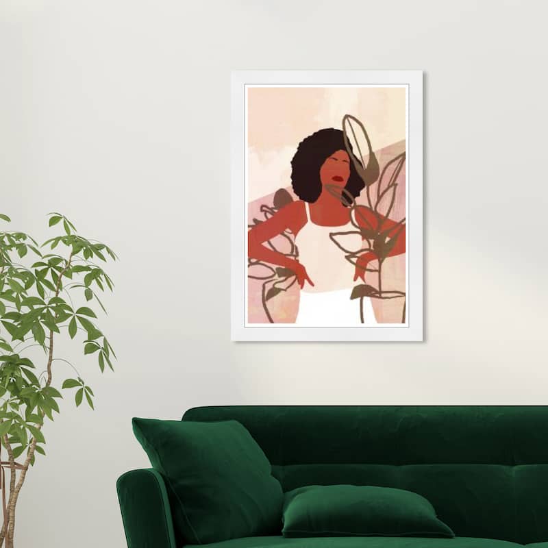 Wynwood Studio Prints People and Portraits Venture in Plants Pink and Modern & Contemporary Wall Art Canvas Print - White
